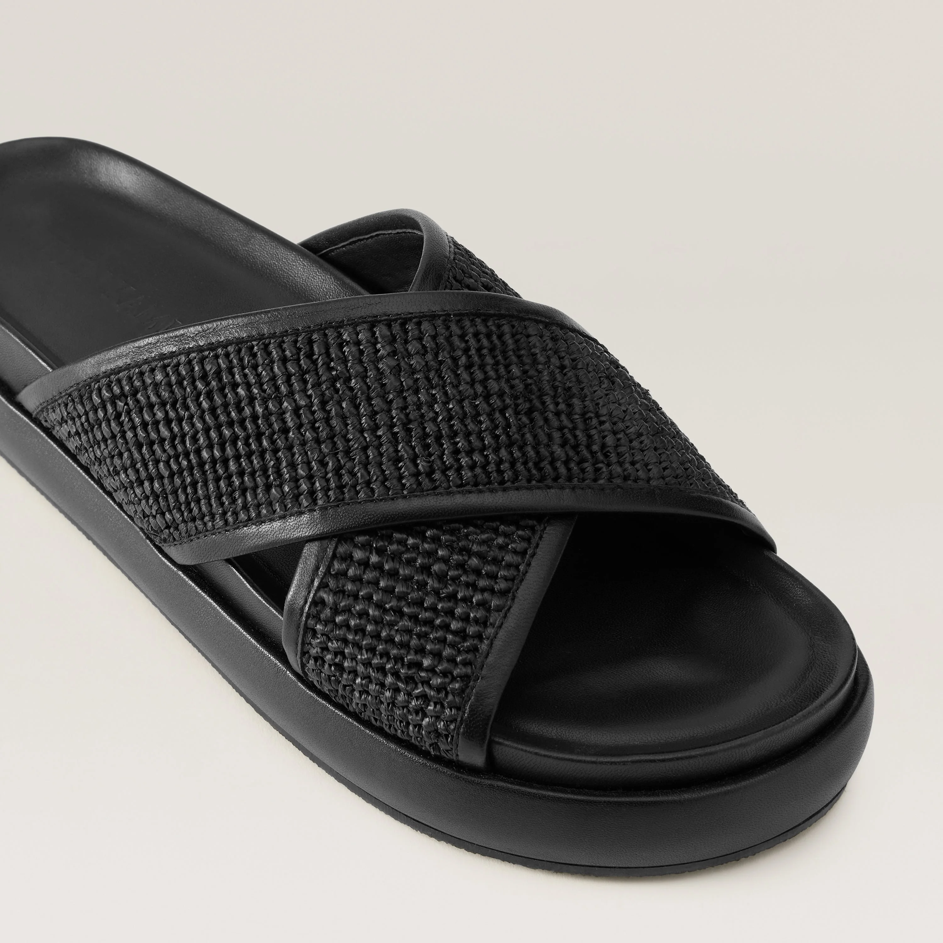 Freya Raffia Leather Slide - Image 4