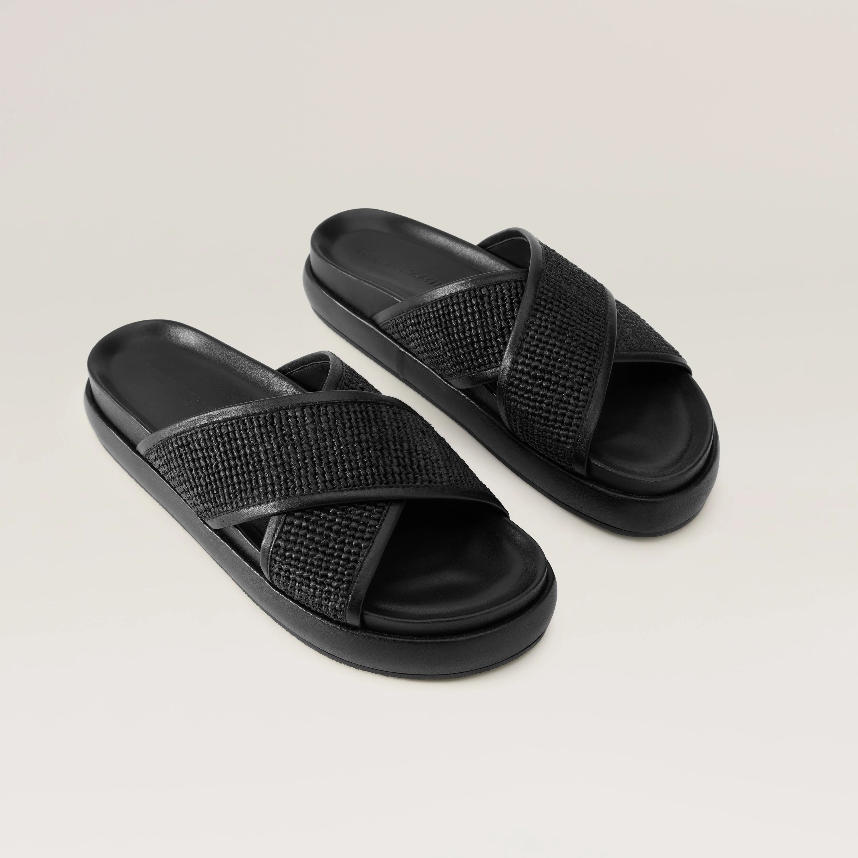 Freya Raffia Leather Slide - Image 5