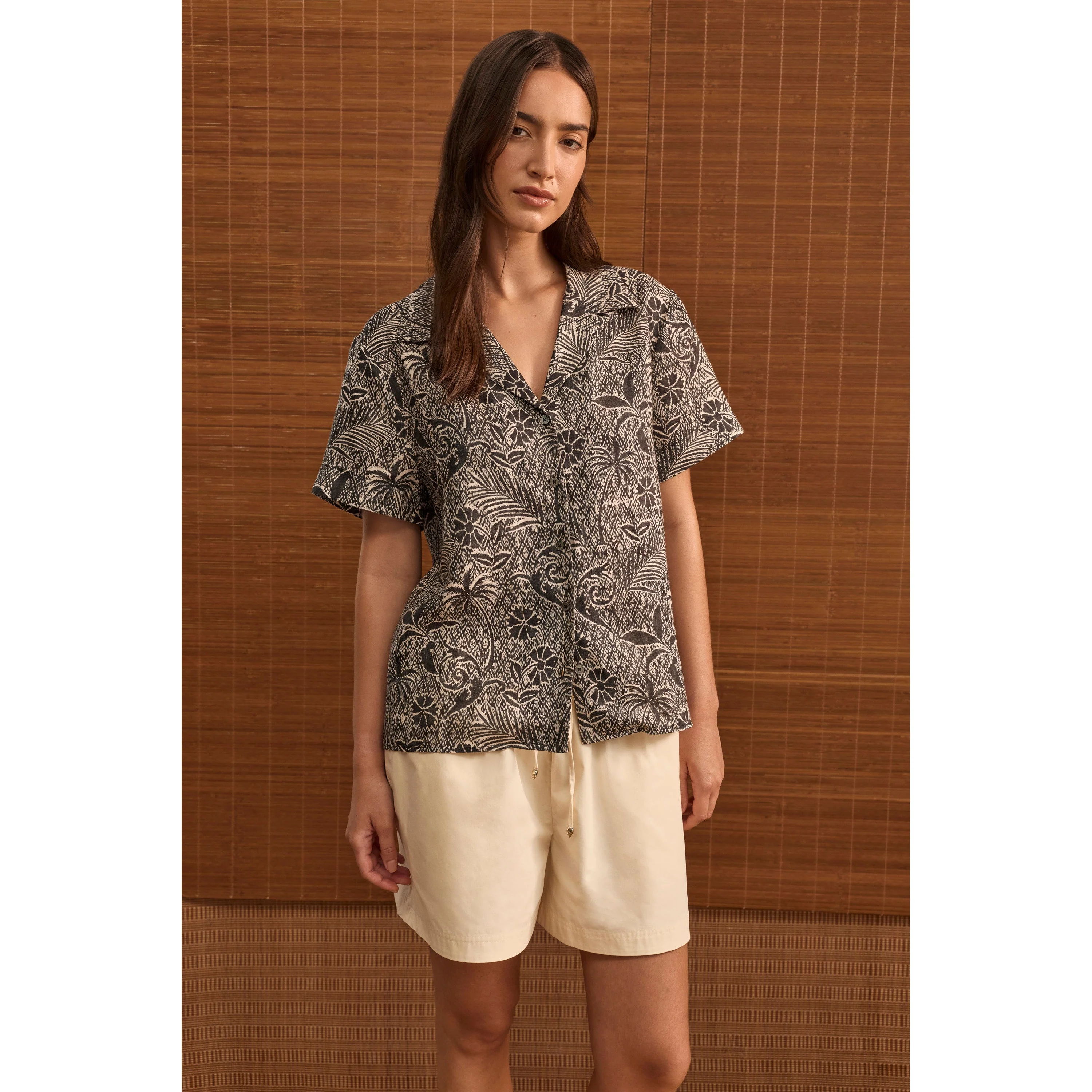 Linen Print Short Sleeve Shirt - Image 5