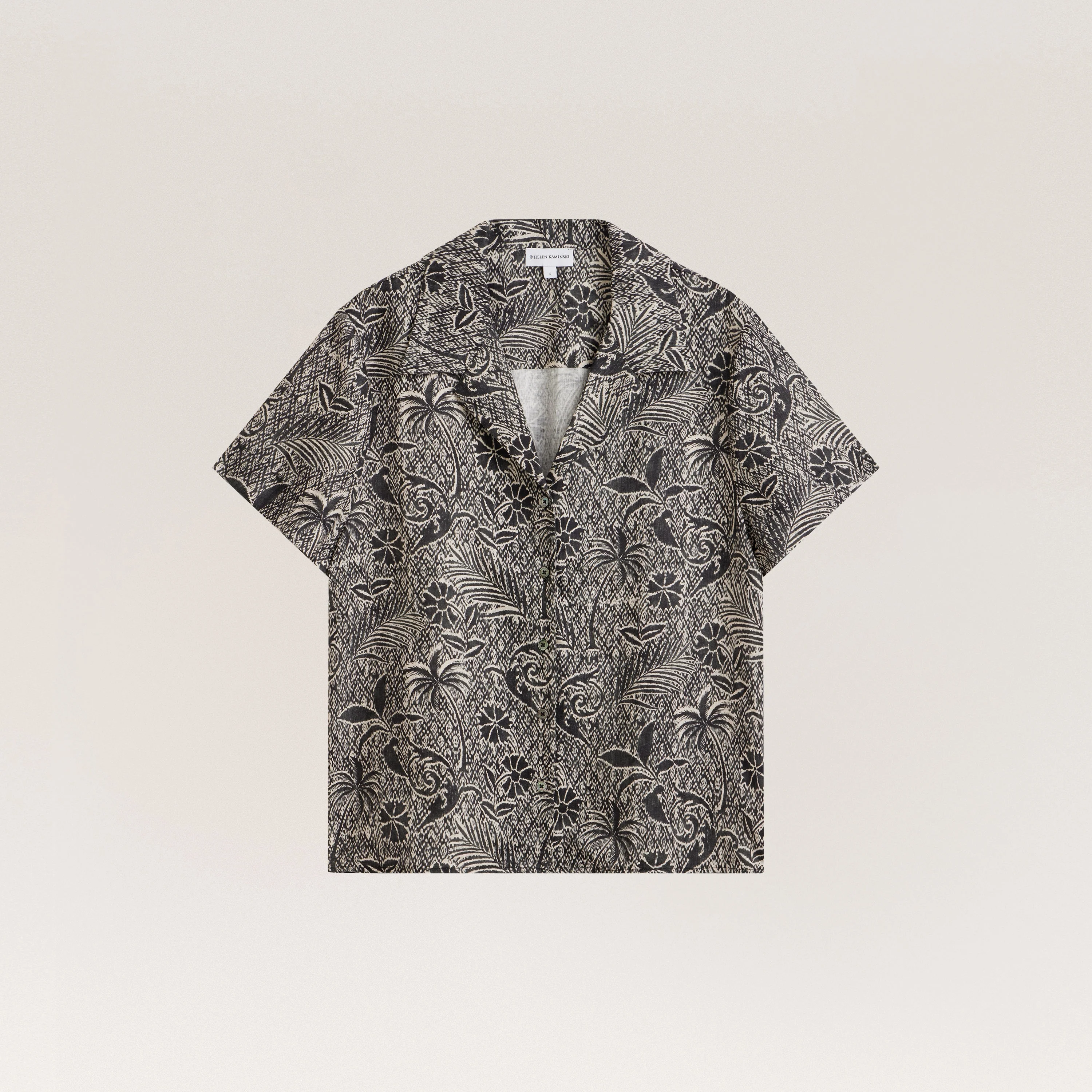 Linen Print Short Sleeve Shirt - Image 6