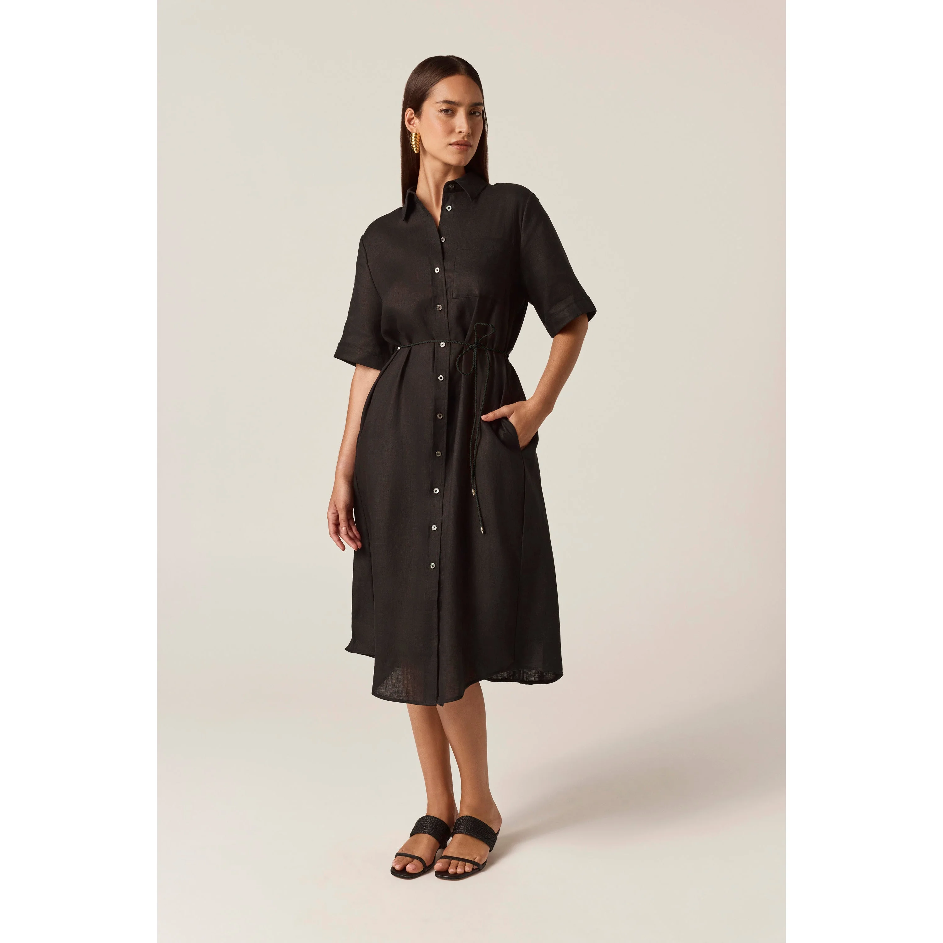 Linen Shirt Dress - Image 6